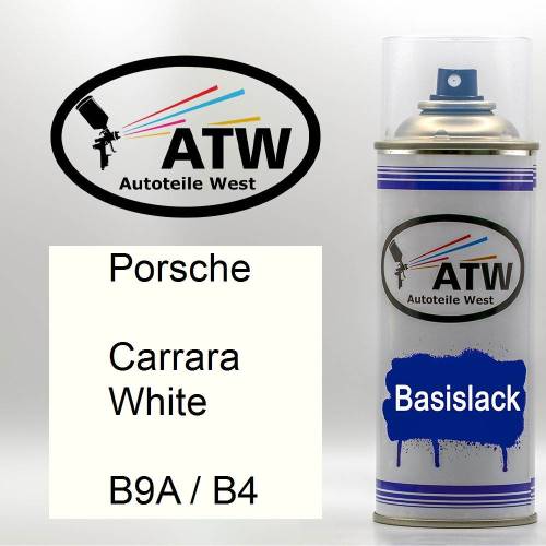 Porsche, Carrara White, B9A / B4: 400ml Sprühdose, von ATW Autoteile West.